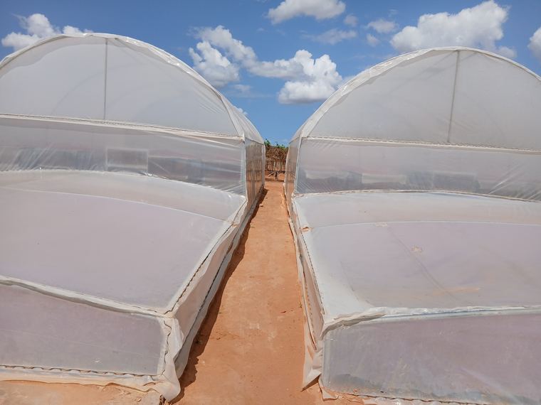 Greenhouse structures completed on a client farm