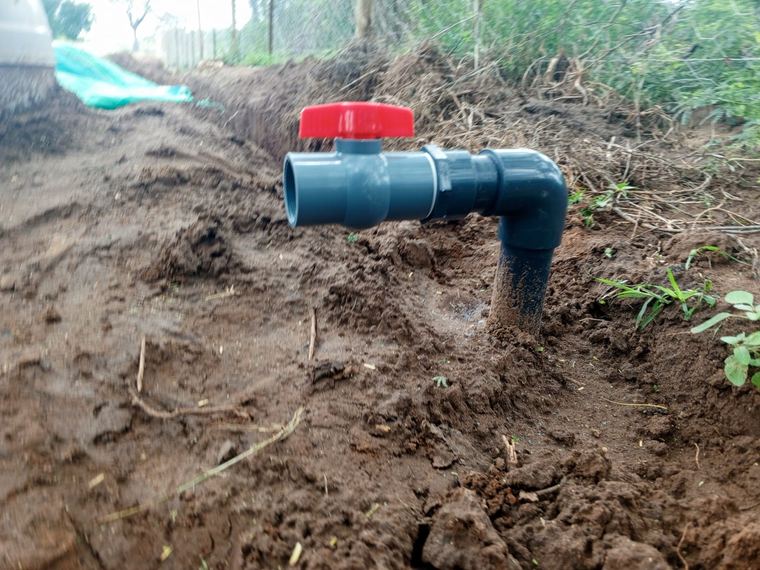 Mainline pipework being installed on site